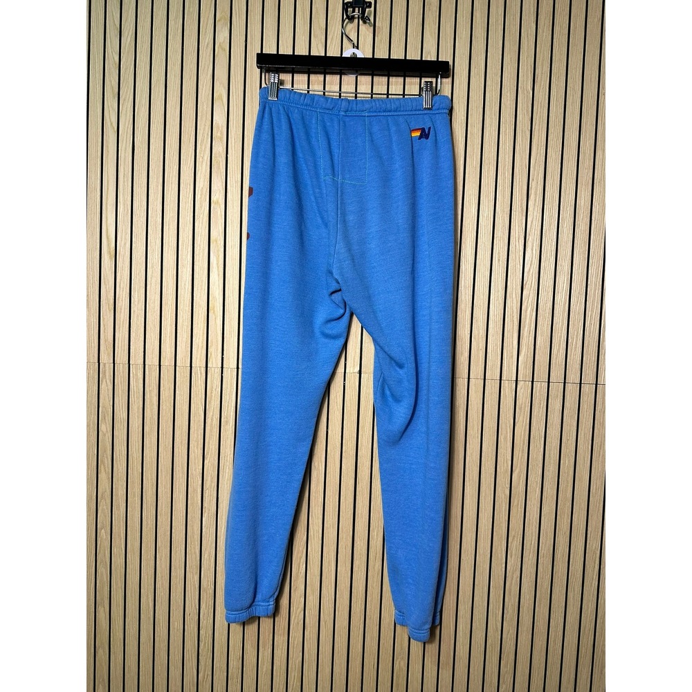 256 Aviator Nation Miami Florida Sweatpants Rainbow Logo (Medium, Blue, EUC) - Picture 3 of 5
